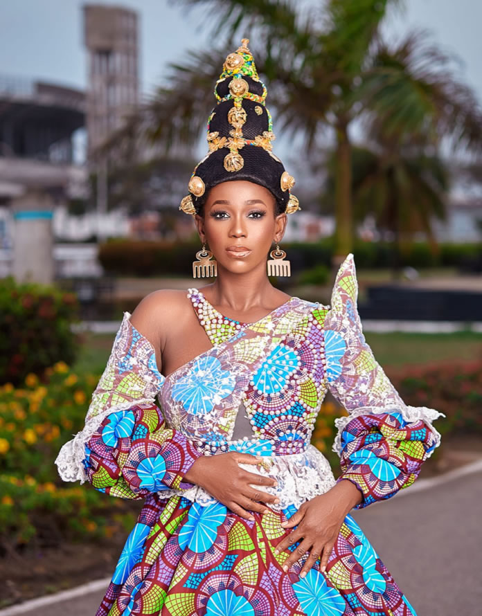 african print gala dress