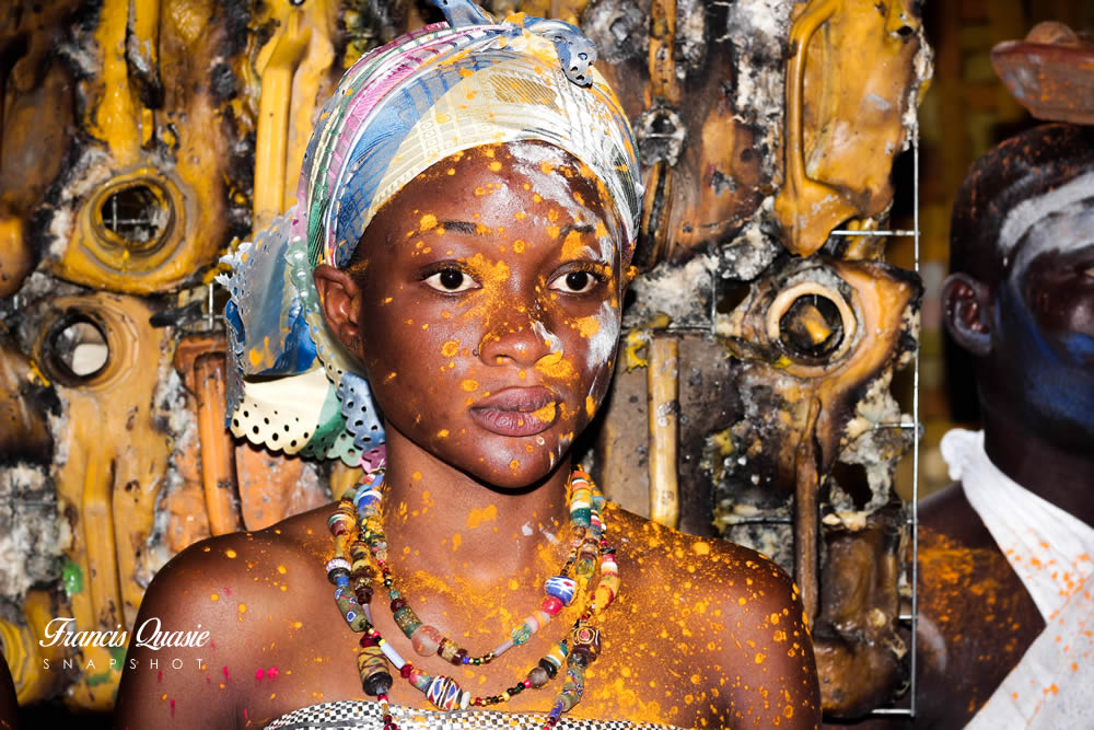 Afrogallonism Exhibition: Art Performers With Body Painting And Powdered Colors