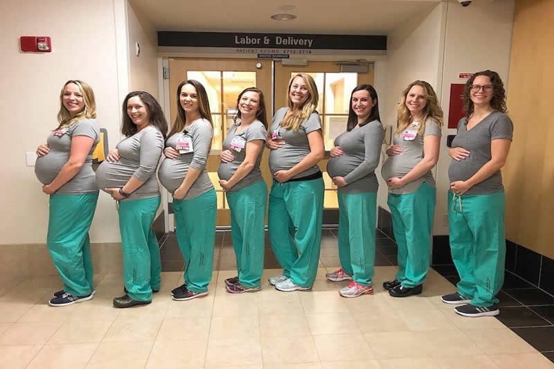 Nine Nurses In The Same Labor Unit Are All Due At The Same Time