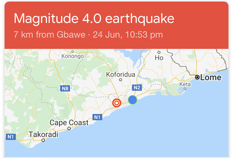 Earth Tremor Measuring Magnitude 4.0 Hits Accra And Environs