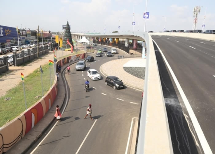 Flowerpot flyover opens to traffic in Accra